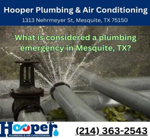 What is considered a plumbing emergency in Mesquite, TX?