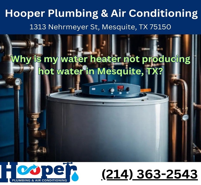 Why is my water heater not producing hot water in Mesquite, TX?