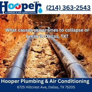 What causes sewer lines to collapse or break in Dallas, TX?