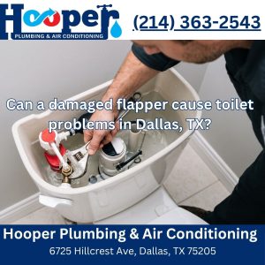Can a damaged flapper cause toilet problems in Dallas, TX?